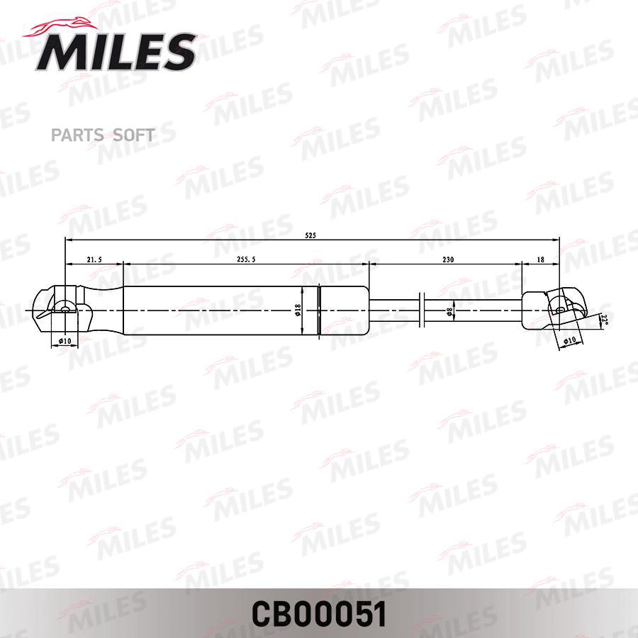 

Упор Газовый Miles Cb00051 Skoda Yeti / Амортизатор Багажника Miles арт. CB00051