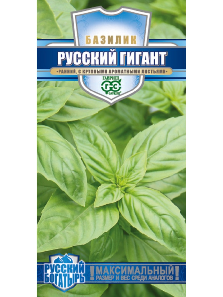 

Семена Гавриш Базилик Русский гигант зеленый 10 упаковок по 03 грамма