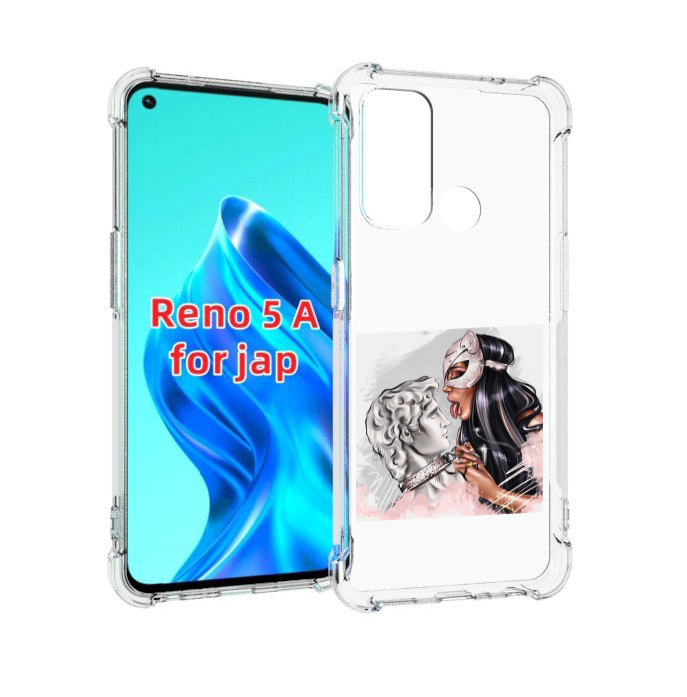 

Чехол MyPads девушка-флирт женский для Oppo Reno 5A, Прозрачный, Tocco