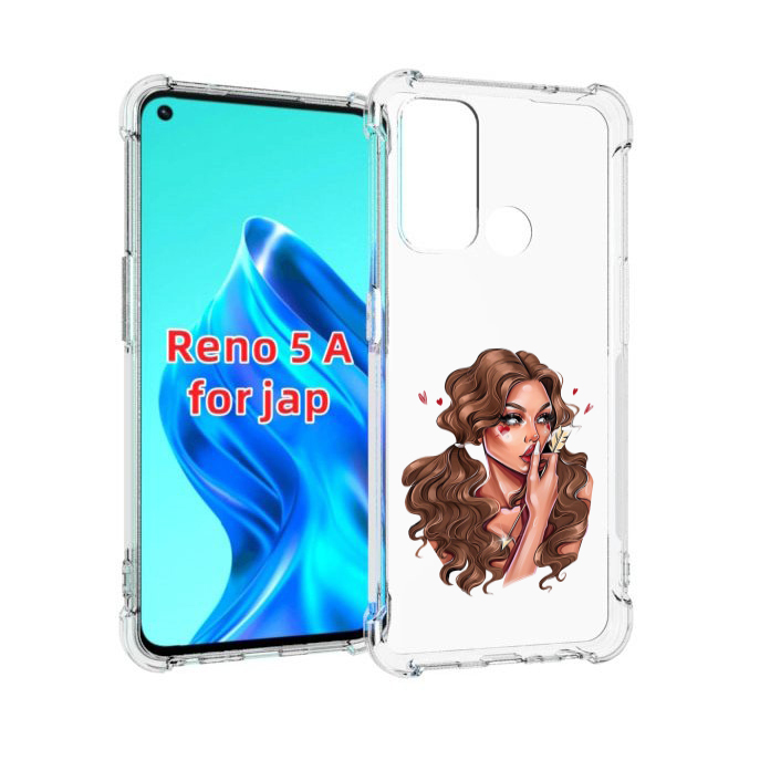 

Чехол MyPads девушка-со-стрелой женский для Oppo Reno 5A, Прозрачный, Tocco
