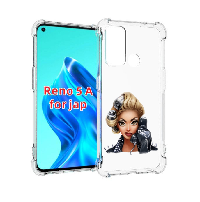 

Чехол MyPads девушка-смайлик-с-телефоном женский для Oppo Reno 5A, Прозрачный, Tocco