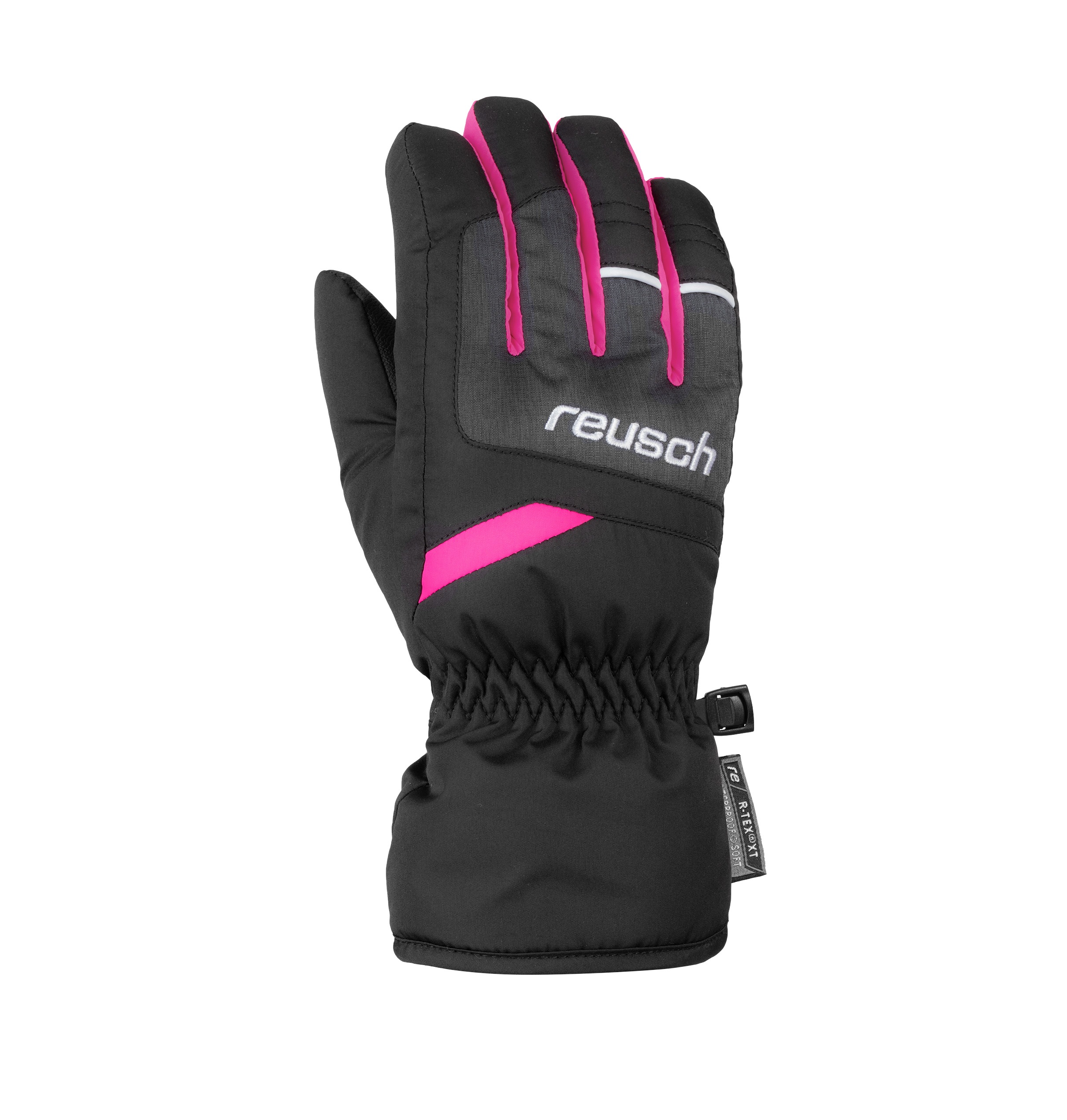 фото Перчатки reusch bennet r-tex® xt, black/black melange/pink glo, 3.5 inch