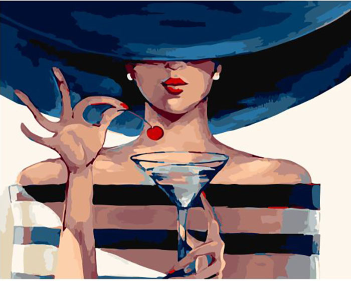 

Картина по номерам ВанГогВоМне ZX 23097 Мартини с вишенкой 40х50 см, ZX 23097