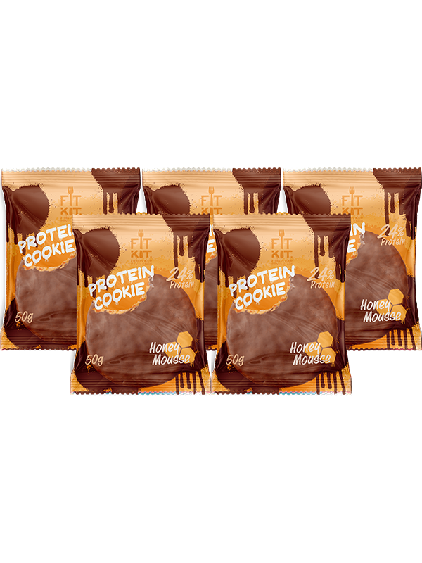 

Печенье Fit Kit Chocolate Protein Cookie 5 50 г, 5 шт., медовый мусс, Chocolate Protein Cookie