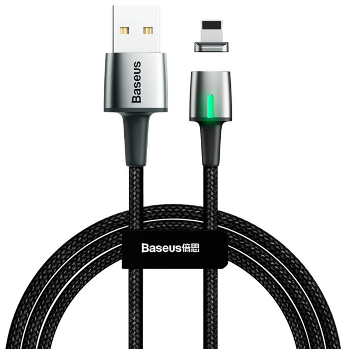 фото Кабель baseus zinc magnetic cable usb - lightning 2м black