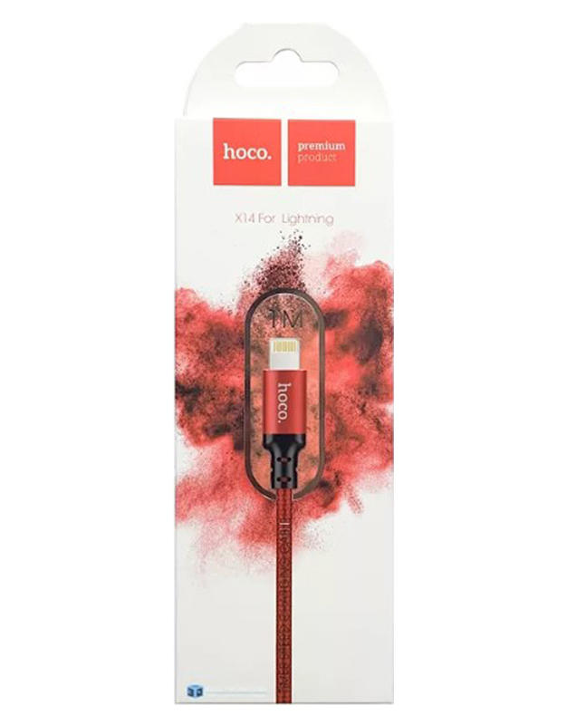 фото Кабель hoco x14 usb - lightning, 1м red