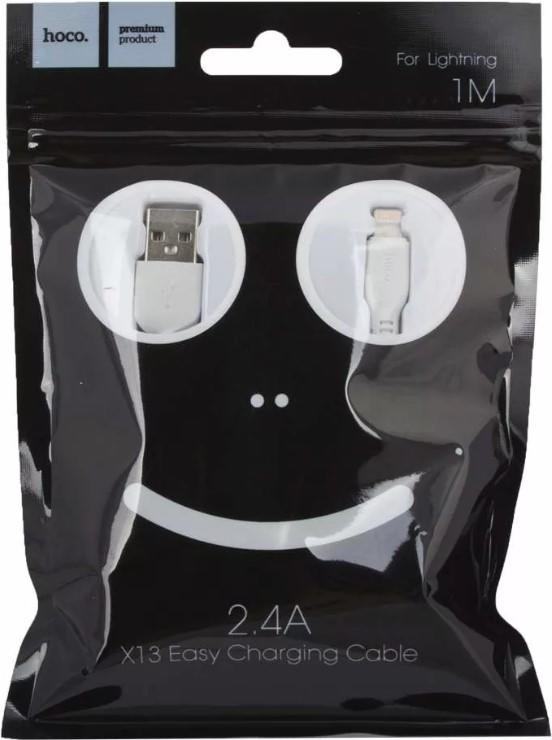 фото Кабель hoco x13 usb - lightning, 1м white