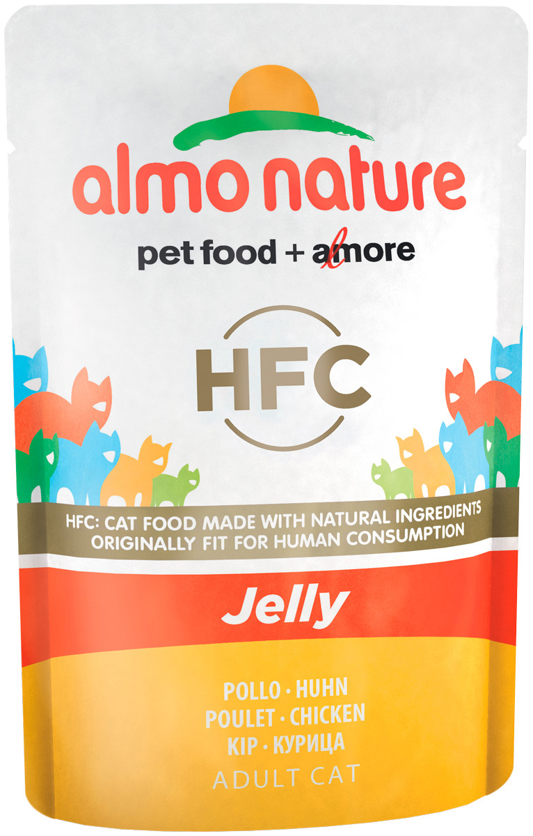 фото Влажный корм для кошек almo nature hfc jelly, курица, 24шт по 55г