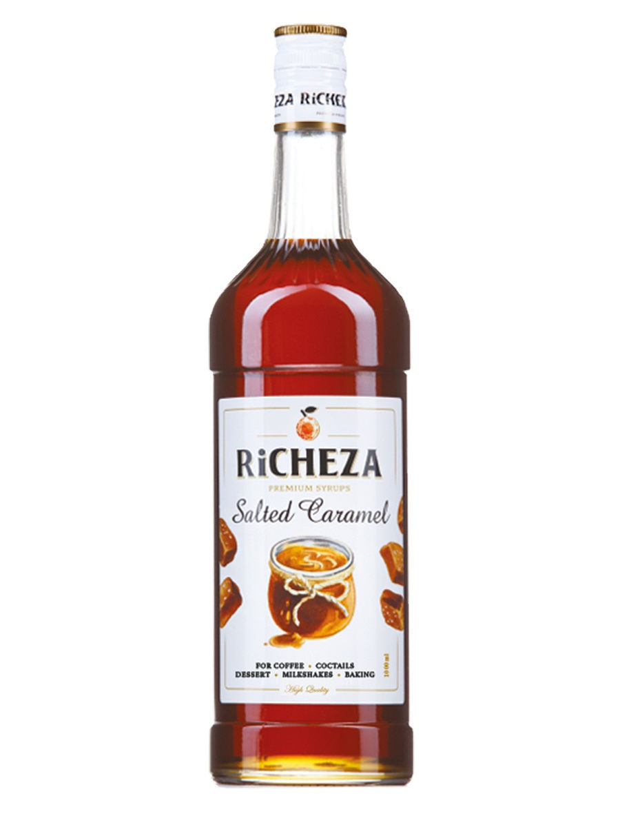 фото Сироп для кофе и коктейлей соленая карамель 1 литр, richeza