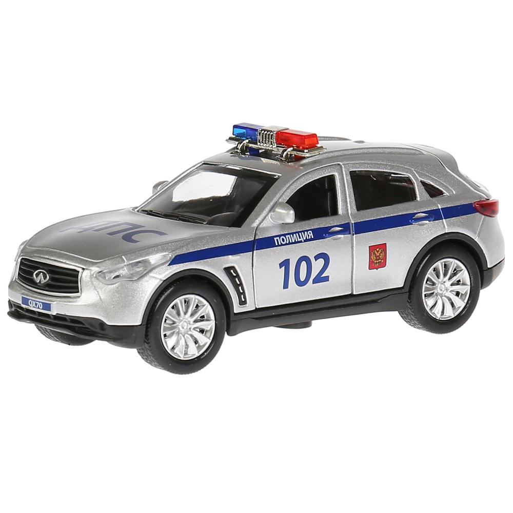 Машинка Технопарк Infiniti Qx70 Полиция, 12 см., открываются двери, инерционная машина металл infiniti qx80 полиция 12 5 см откр двери баг белый инер в коробке