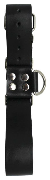 Чёрные широкие ременные наручники с полукольцом