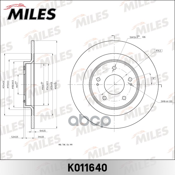 фото Диск тормозной miles k011640