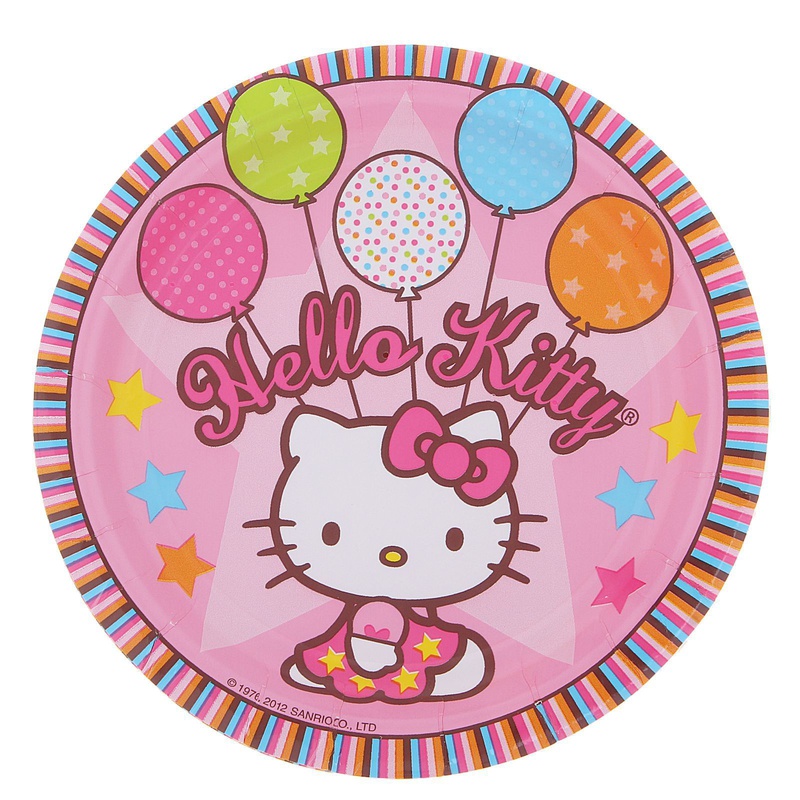 фото Набор тарелок amscan hello kitty 17 см, 8 шт.