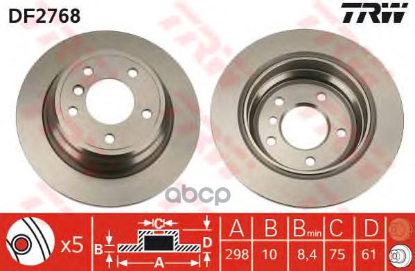 фото Тормозной диск trw/lucas df2768