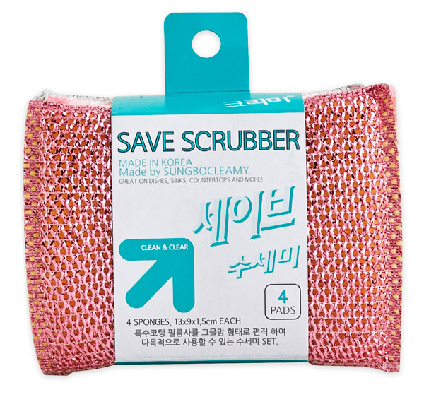 фото Скруббер для мытья посуды sungbo cleamy save scrubber 4pc 4шт