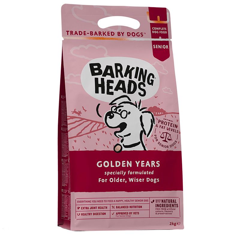 фото Сухой корм для собак barking heads golden years, для пожилых, курица, рис, 2кг