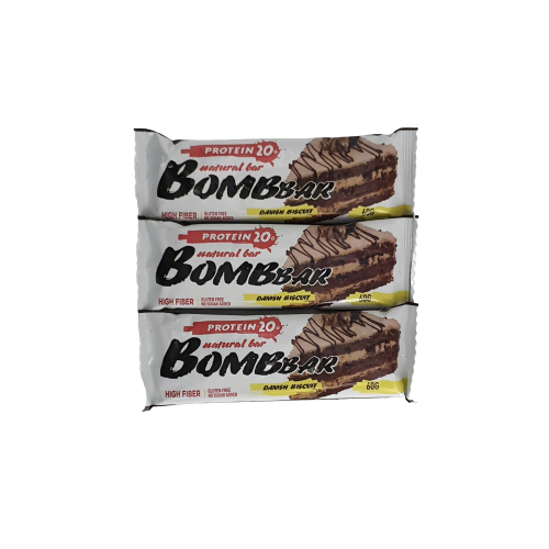 фото Батончик bombbar protein 3 60 г, 3 шт., датский бисквит