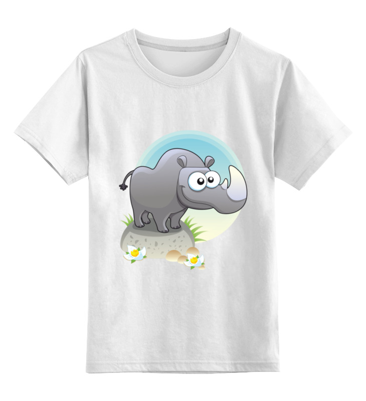 Детская футболка Printio Носорог цв.белый р.116