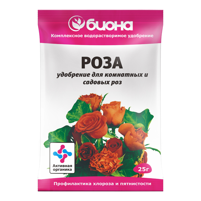 

Органоминеральное удобрение Биона Роза 25 г, Роза