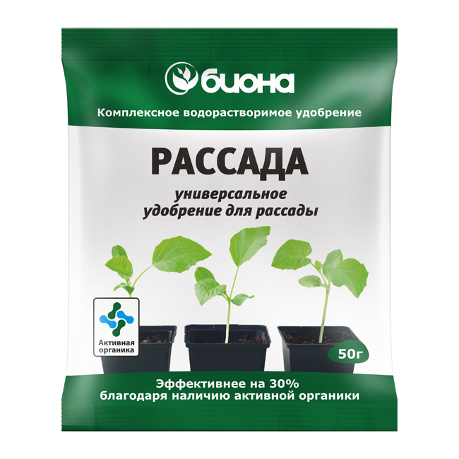 

Органоминеральное удобрение Биона Рассада 50 г, Рассада