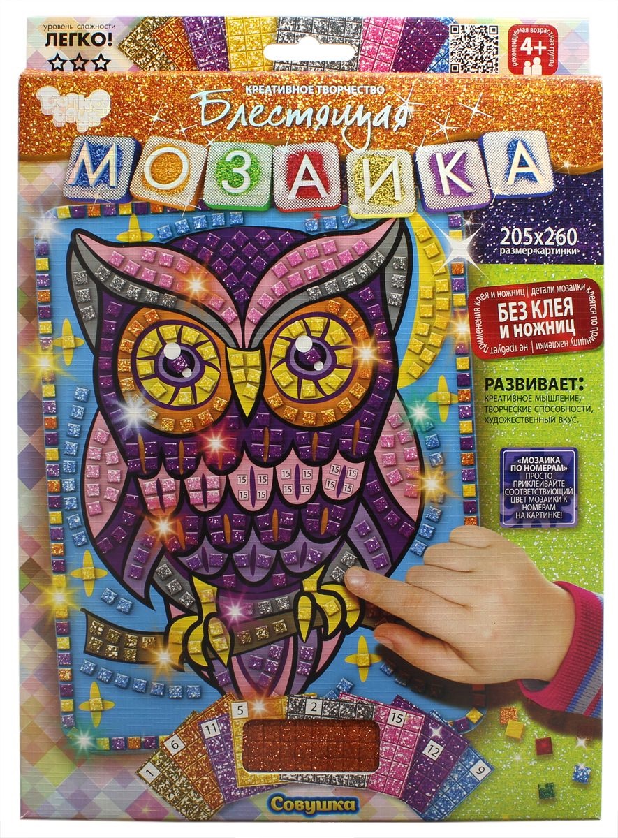 фото Набор для творчества danko toys мозаика. совушка бм-02-08