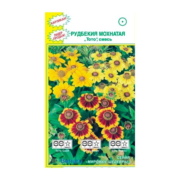 

Рудбекия мохнатая Тото, Смесь, 10 шт. Benary Мировые шедевры