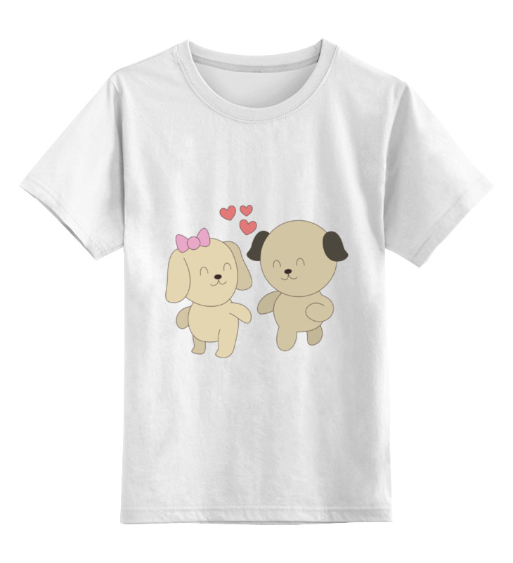 

Детская футболка Printio Влюбленные собачки цв.белый р.128, 0000002073296