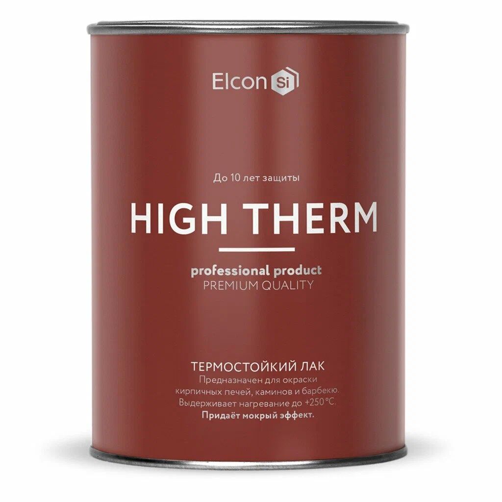 Лак Elcon Hight Therm термостойкий, до 250 градусов, бесцветный, 1 л