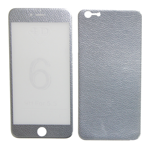 Защитное стекло для Apple iPhone 6 Plus, iPhone 6s Plus (две стороны 4D) <серебро>