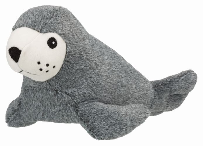 фото Мягкая игрушка для собак trixie тюлень тис, белый, серый, 30 см