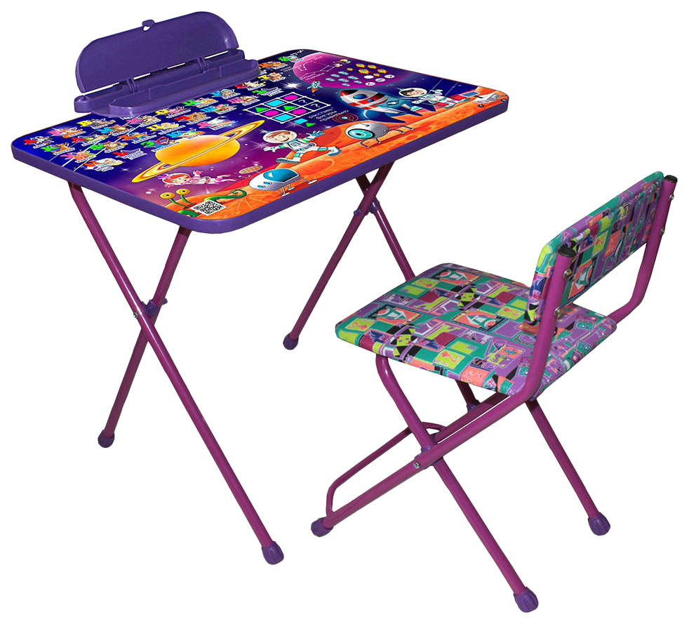 фото Комплект детской мебели galaxy стол с пеналом и стул фиолетовый