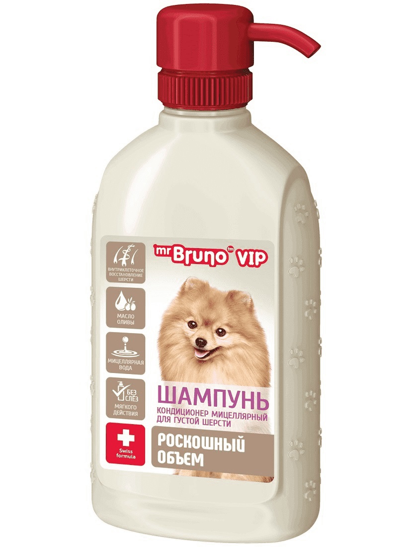 фото Шампунь для собак mr.bruno vip роскошный объем для густой шерсти, 200 мл