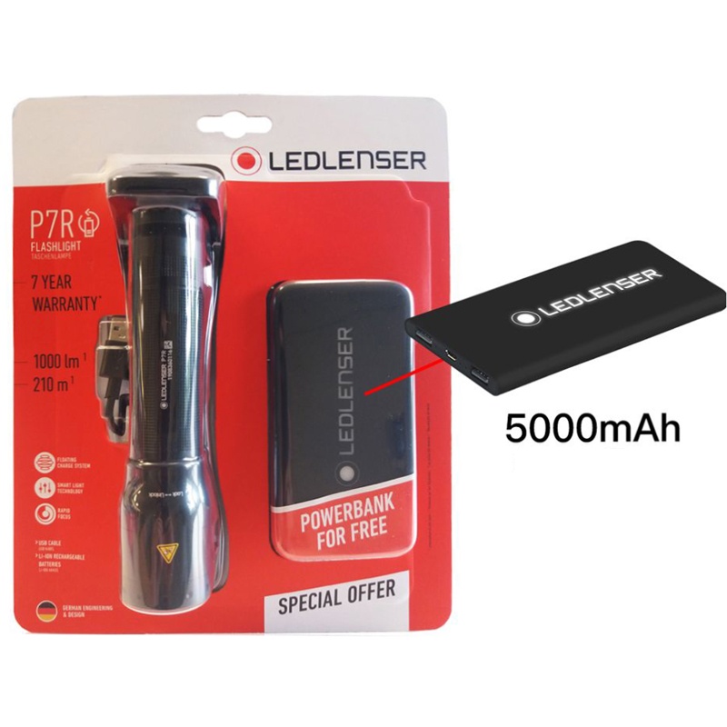 фото Фонарь с внешним аккумулятором 5000мач led lenser p7r (502047)