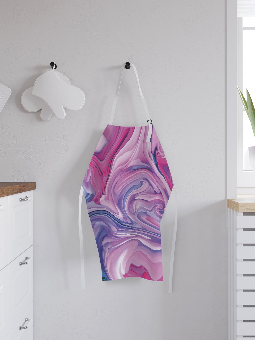 

Фартук кухонный регулируемый "Смещение красок", универсальный размер, Фиолетовый;голубой