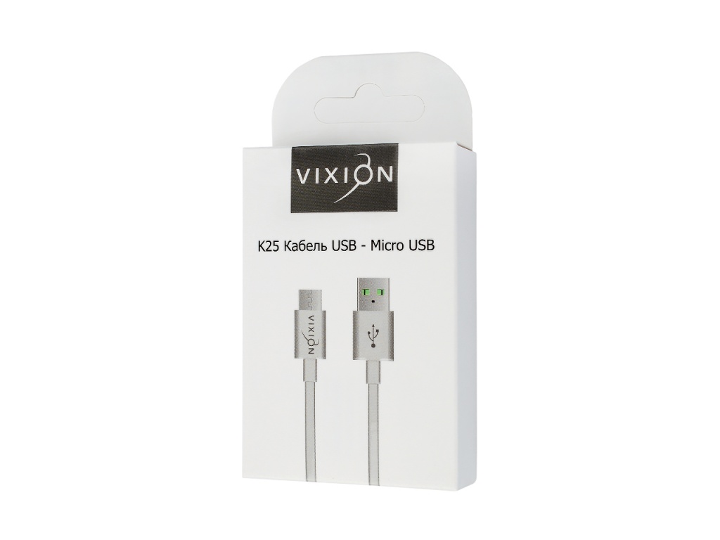 

Кабель Vixion USB - microUSB 1,2м White (GS-00006074)