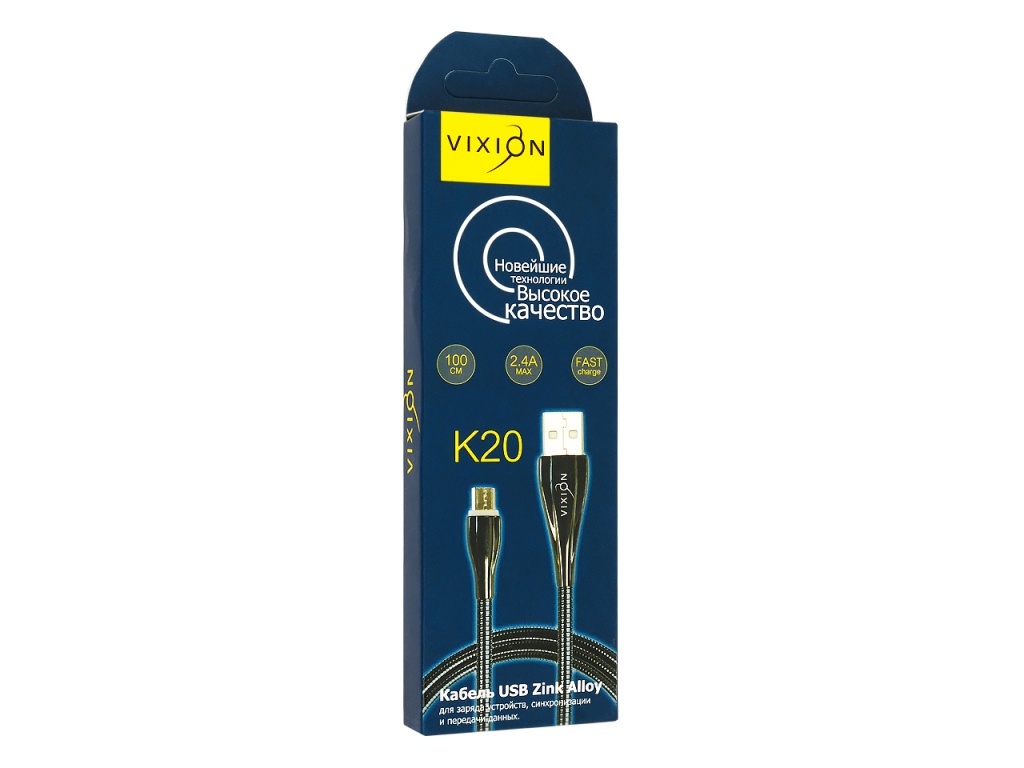 фото Кабель vixion usb - microusb 1м black (gs-00005397)