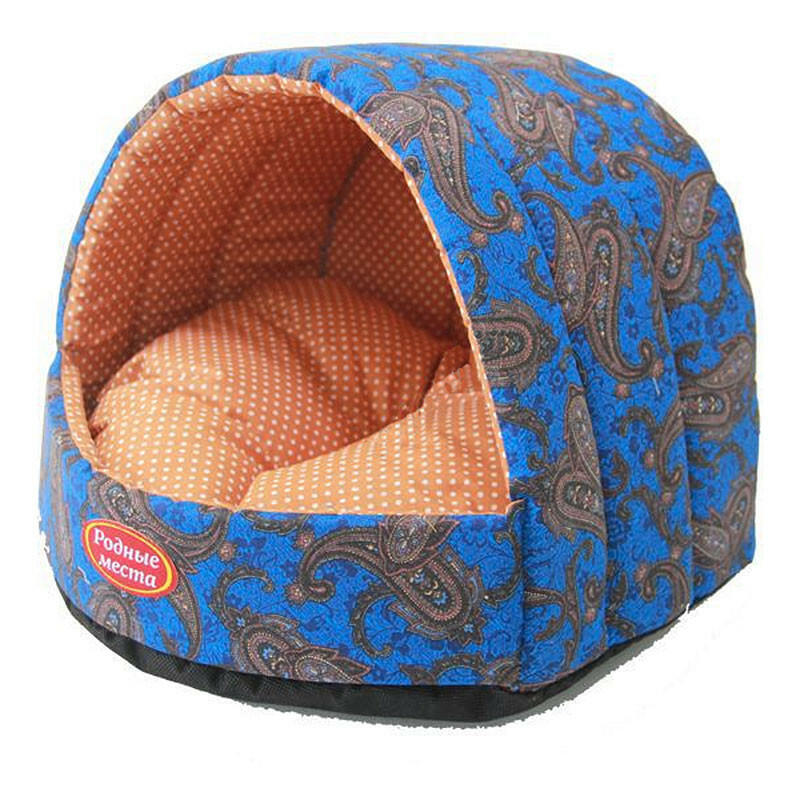 

Домик для кошек и собак Родные места Колыбелька №1 Огурцы синие, 38x35x27см, Синий, Колыбелька №1 Огурцы синие