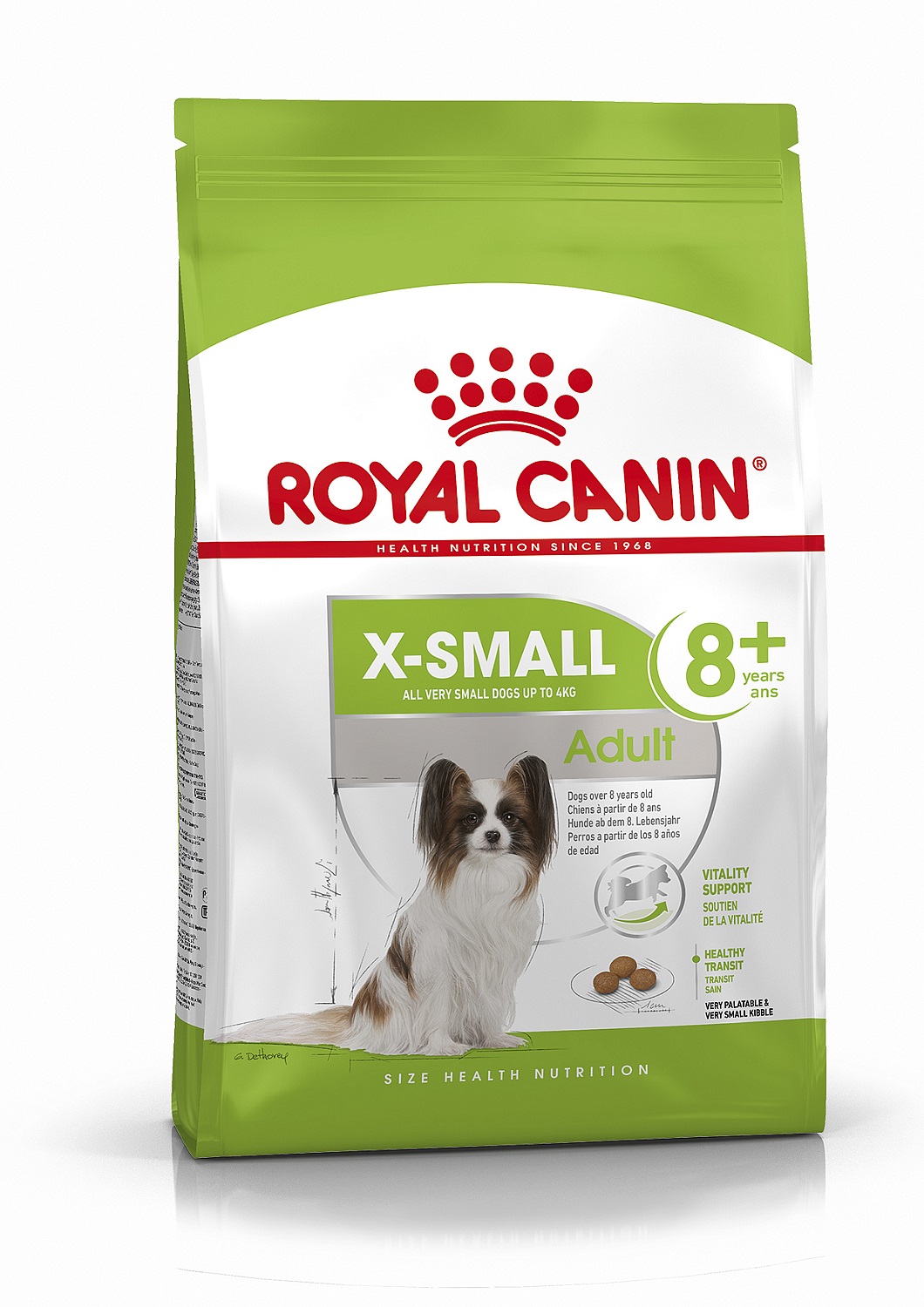 фото Сухой корм для собак royal canin x-small adult 8+, рис, птица, 0,5кг