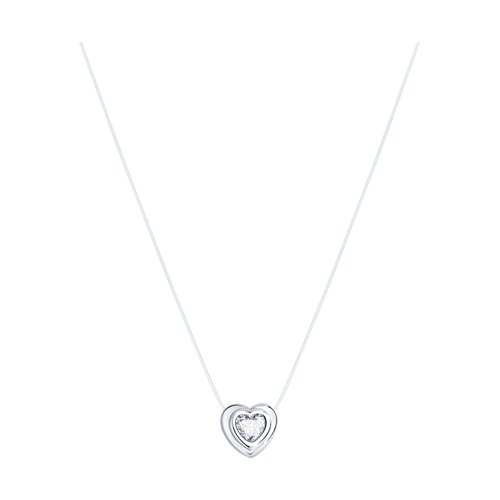 

Колье из серебра 42 см SOKOLOV 94070154, фианит, 94070154
