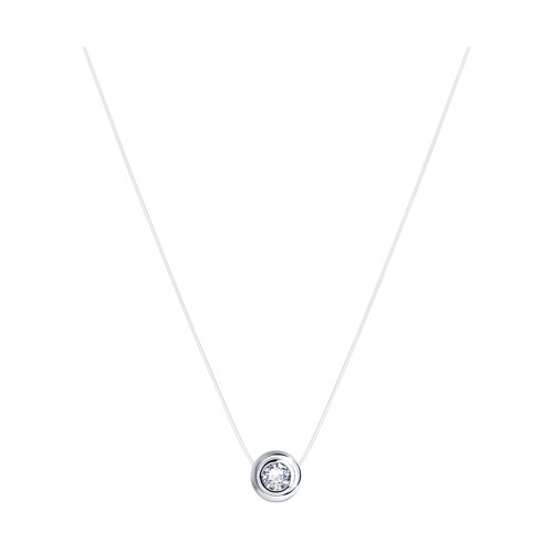 

Колье из серебра 38 см SOKOLOV 94070152, фианит, 94070152