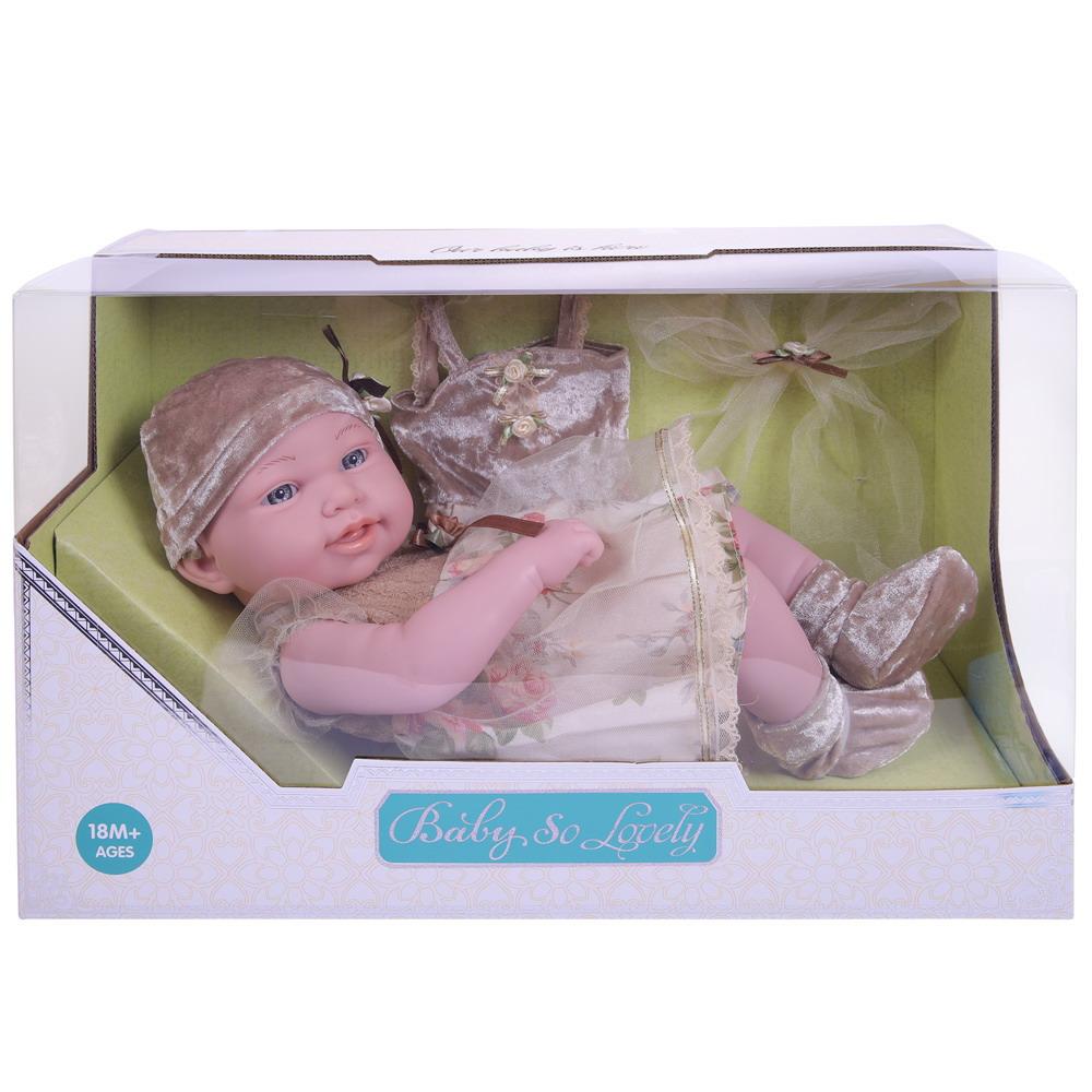 фото Пупс junfa toysbaby so lovely в платье с шапочкой и аксессуарами, 38 см