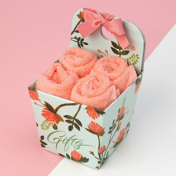 

Набор махровых салфеток Gift 30х30 см-4шт, хлопок, 340 г/м2 Этель