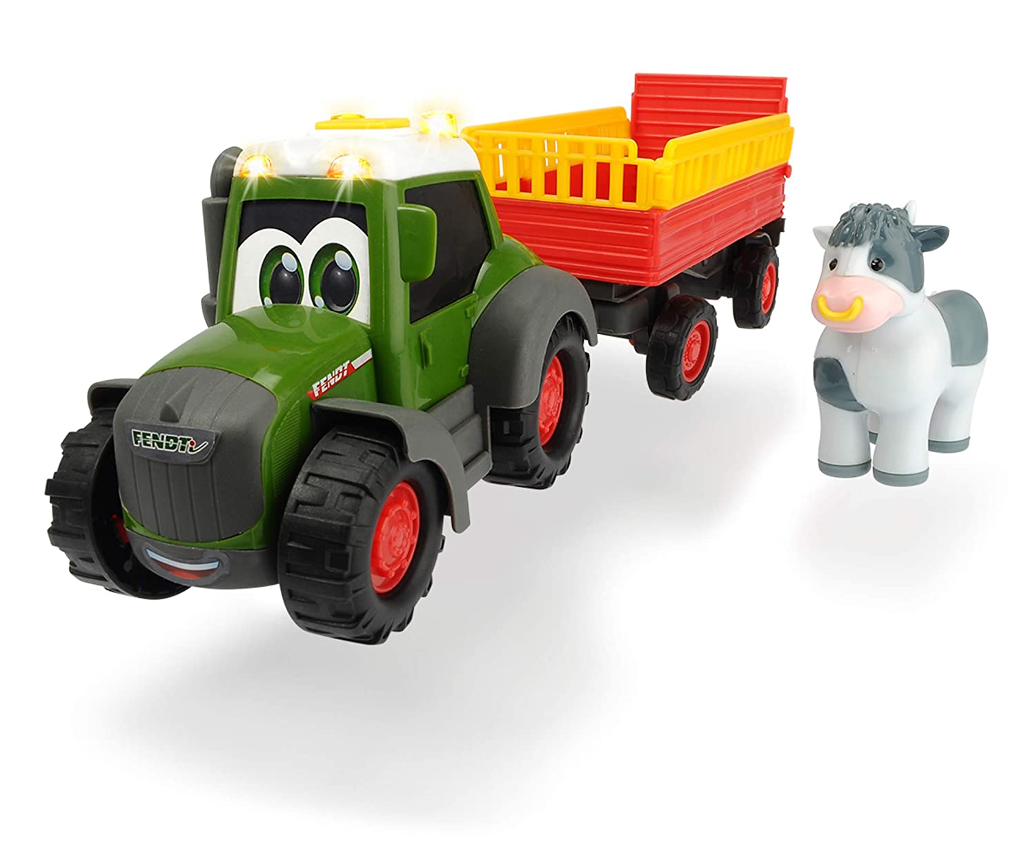 фото Машинка dickie toys трактор happy fendt с прицепом для перевозки животных, 30 см