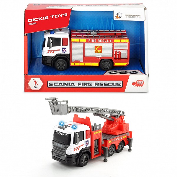 фото Машина пожарная dickie toys scania кабина die-cast, 17 см