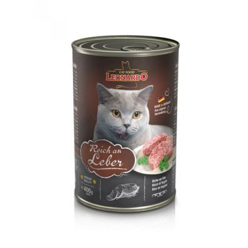 фото Консервы для кошек leonardo quality selection rich in liver, с печенью, 400г