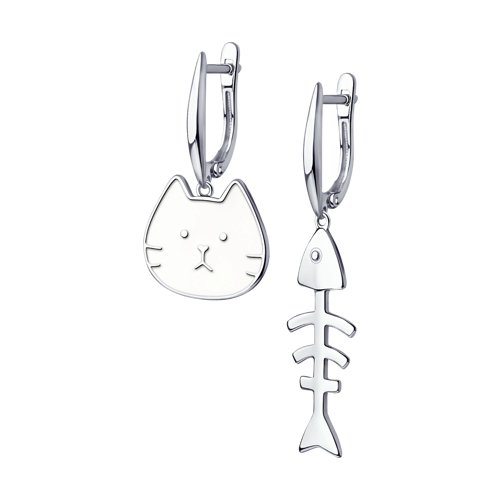 

Серьги подвески из серебра SOKOLOV 94023970, эмаль, 94023970