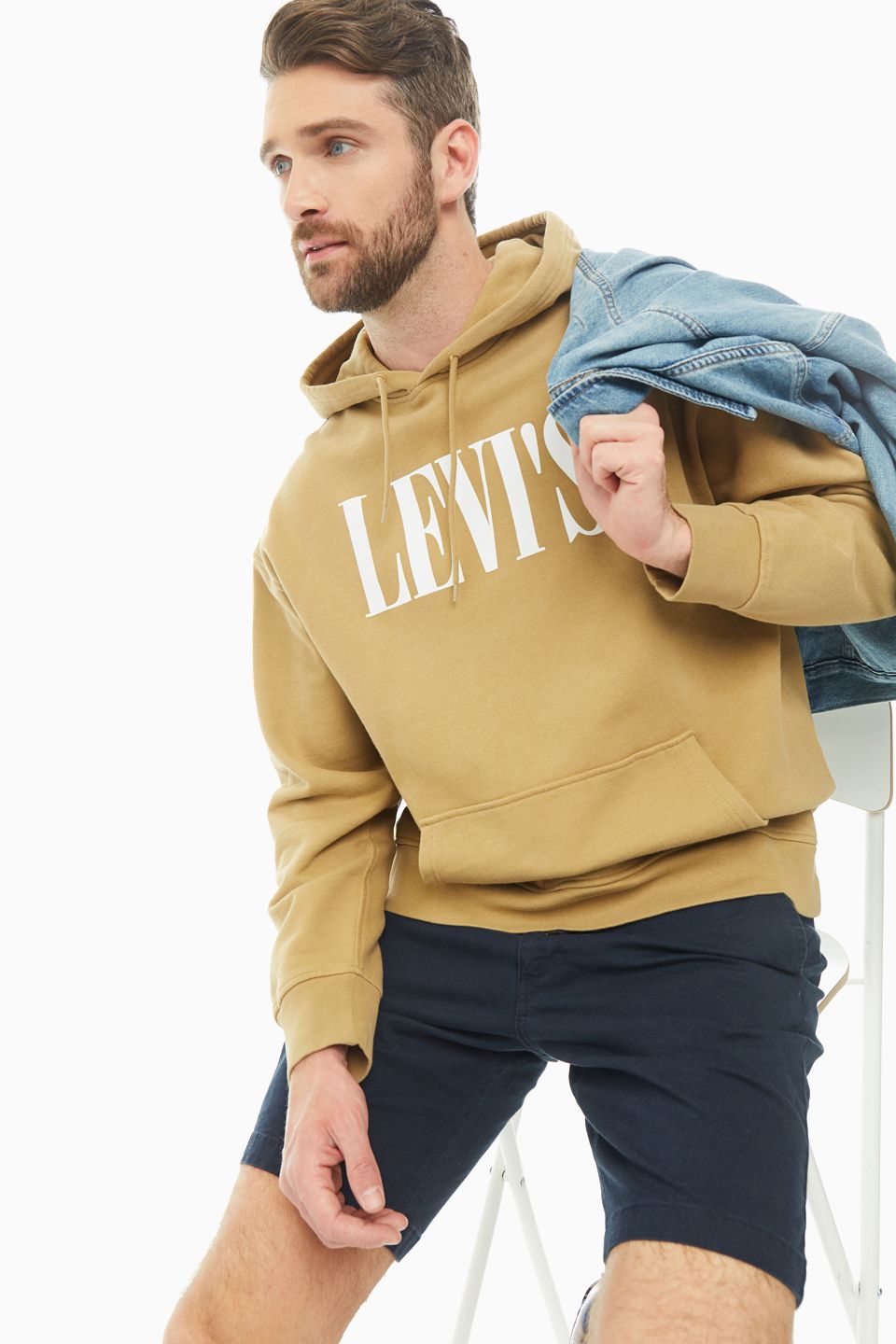 

Худи мужское Levi's 72632003 бежевое S, Бежевый, 72632003