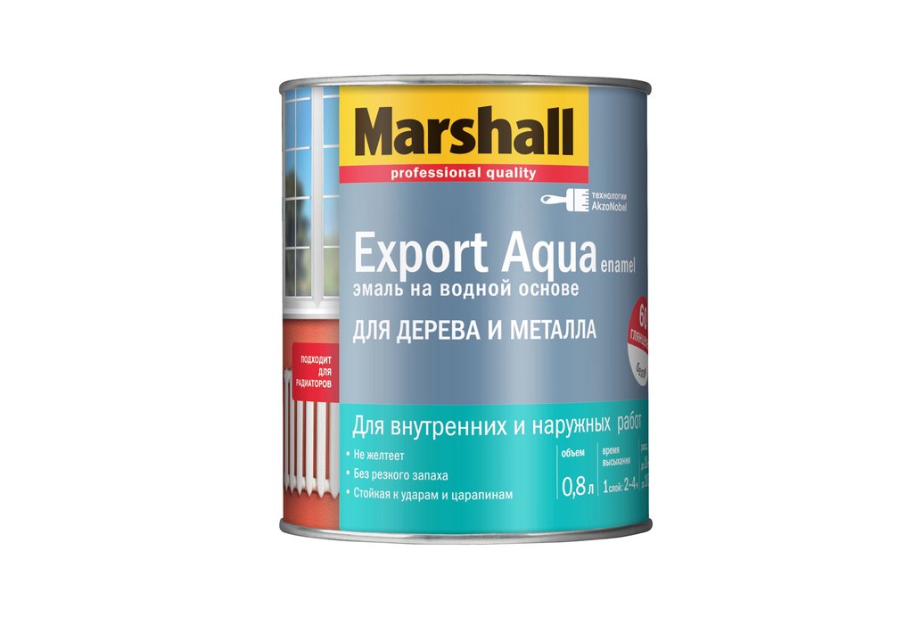 

Эмаль MARSHALL Export Aqua темно-коричневая 0,8 л, MARSHALL Export Aqua темно-коричневая 0,8 л