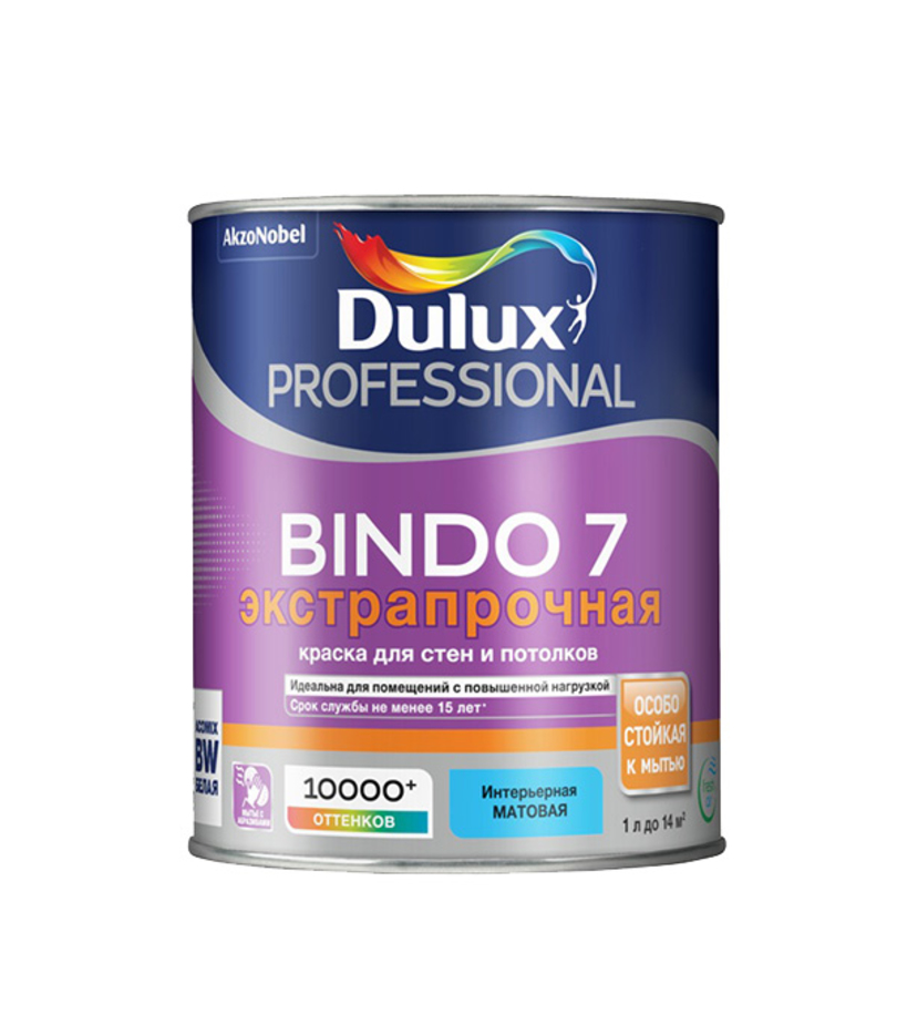 фото Краска dulux professional bindo 7, база bw, 1 л