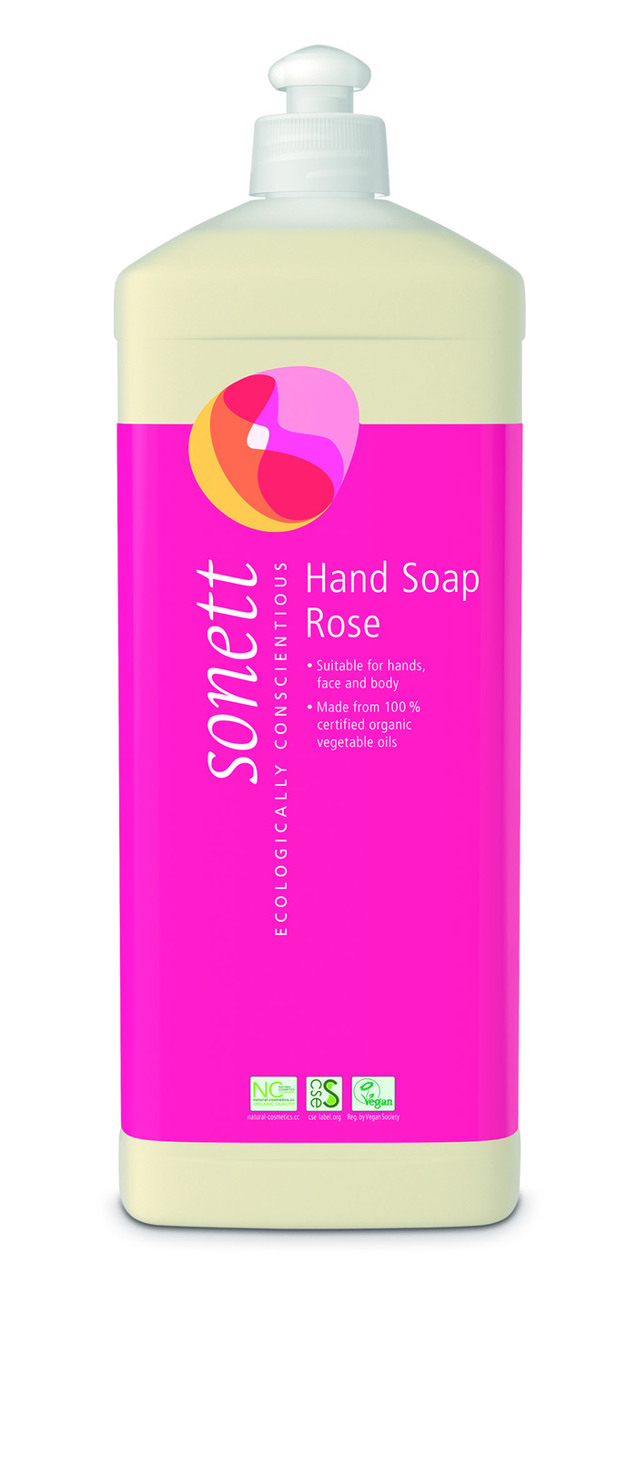 Жидкое мыло для рук и всего тела- Роза. Sonett, Экологически чистое, органическое. 1 л